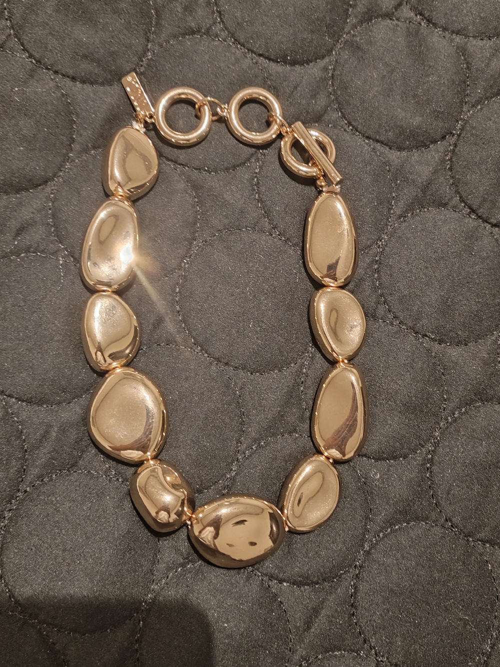 INC International Concepts Gold Pebble-Link Necklace